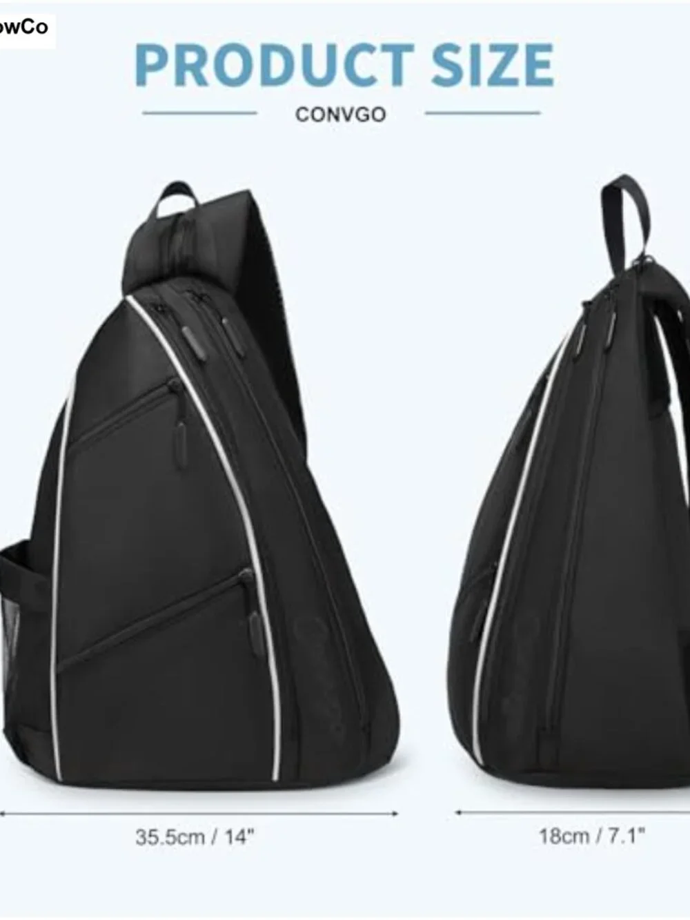 Pickleball Tennis Backpack 2-in-1 Sports Sling Bag Waterproof Paddle Holder